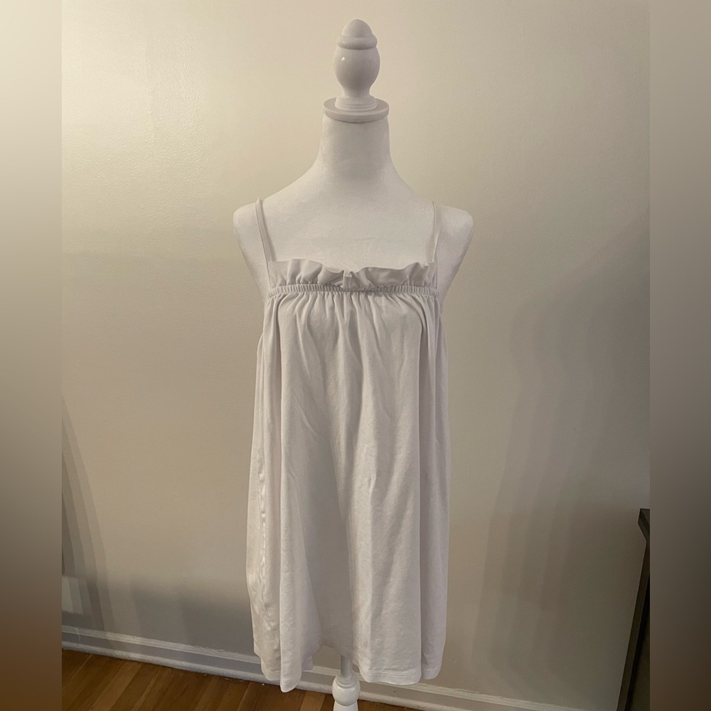 LAKE Small Pima Ruffle Nightgown in White